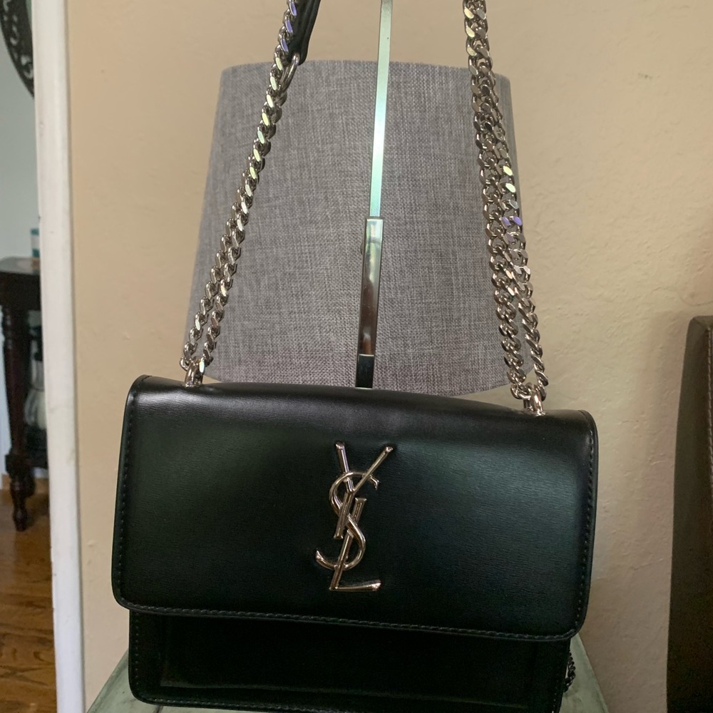 Beautiful Black Leather Chain Bag